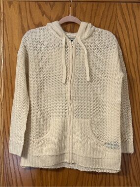 Culture Couture Cream Knit Zip-Up Hooded Sweater - NWT - Size XS (oversized)